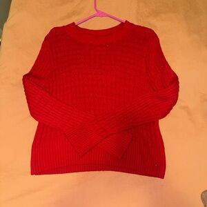Red crew neck sweater